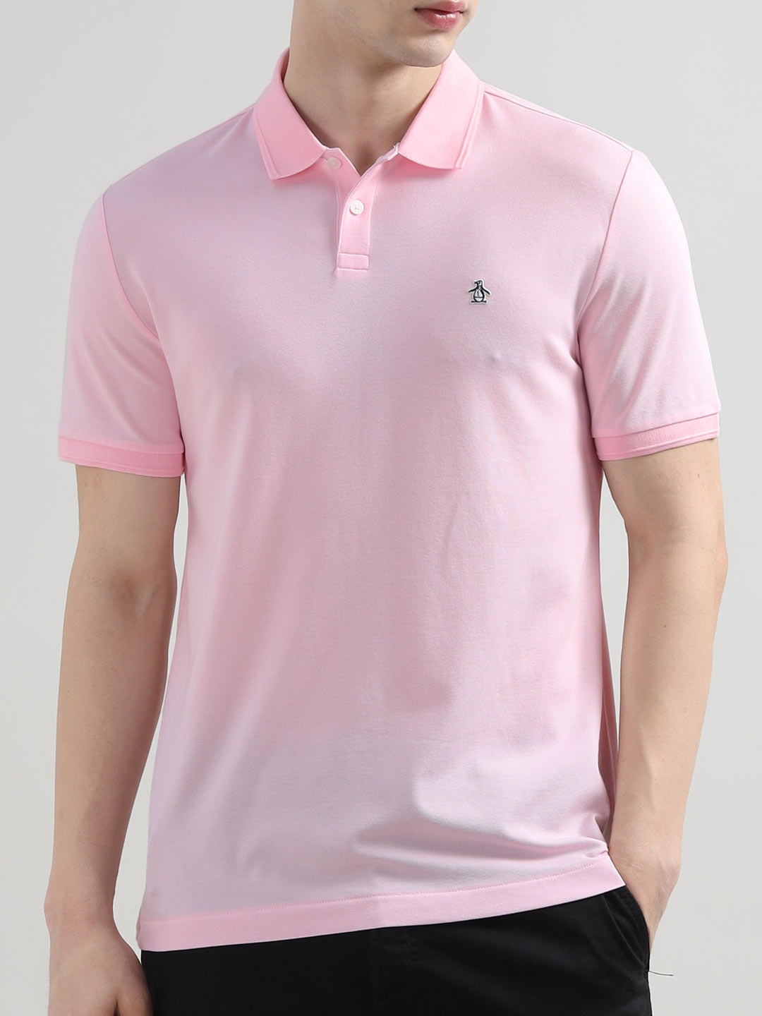 

Original Penguin Men Solid Polo Collar Cotton T-shirt, Pink