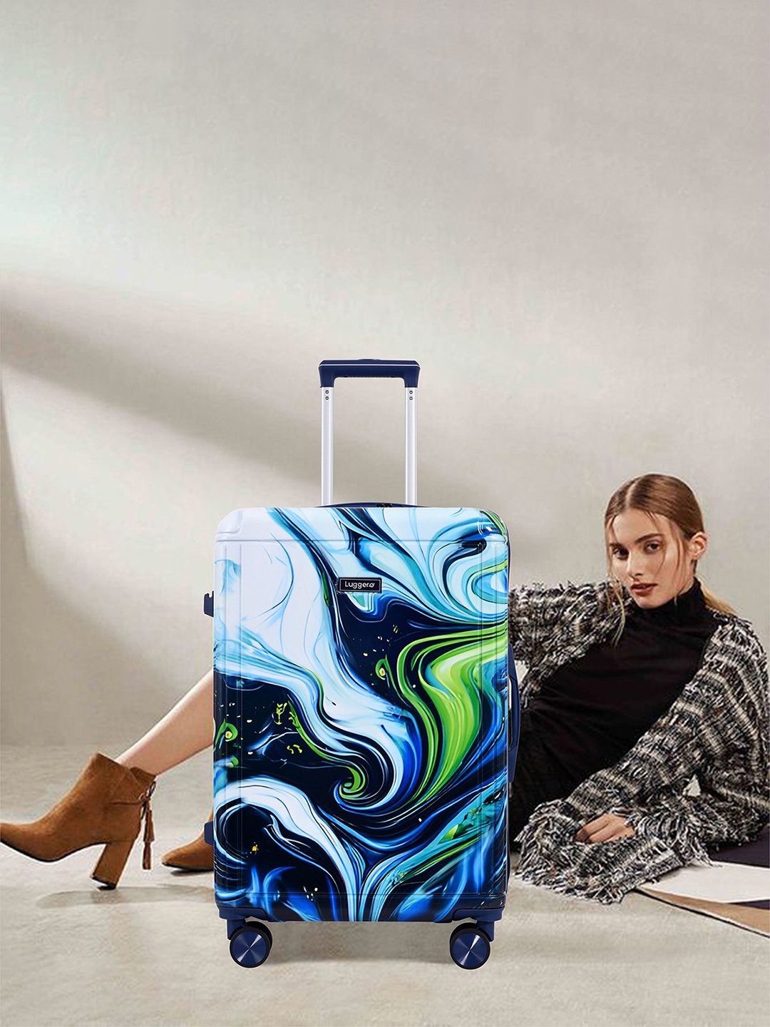 

Luggero Hard-Sided Cabin Trolley Bag, Blue
