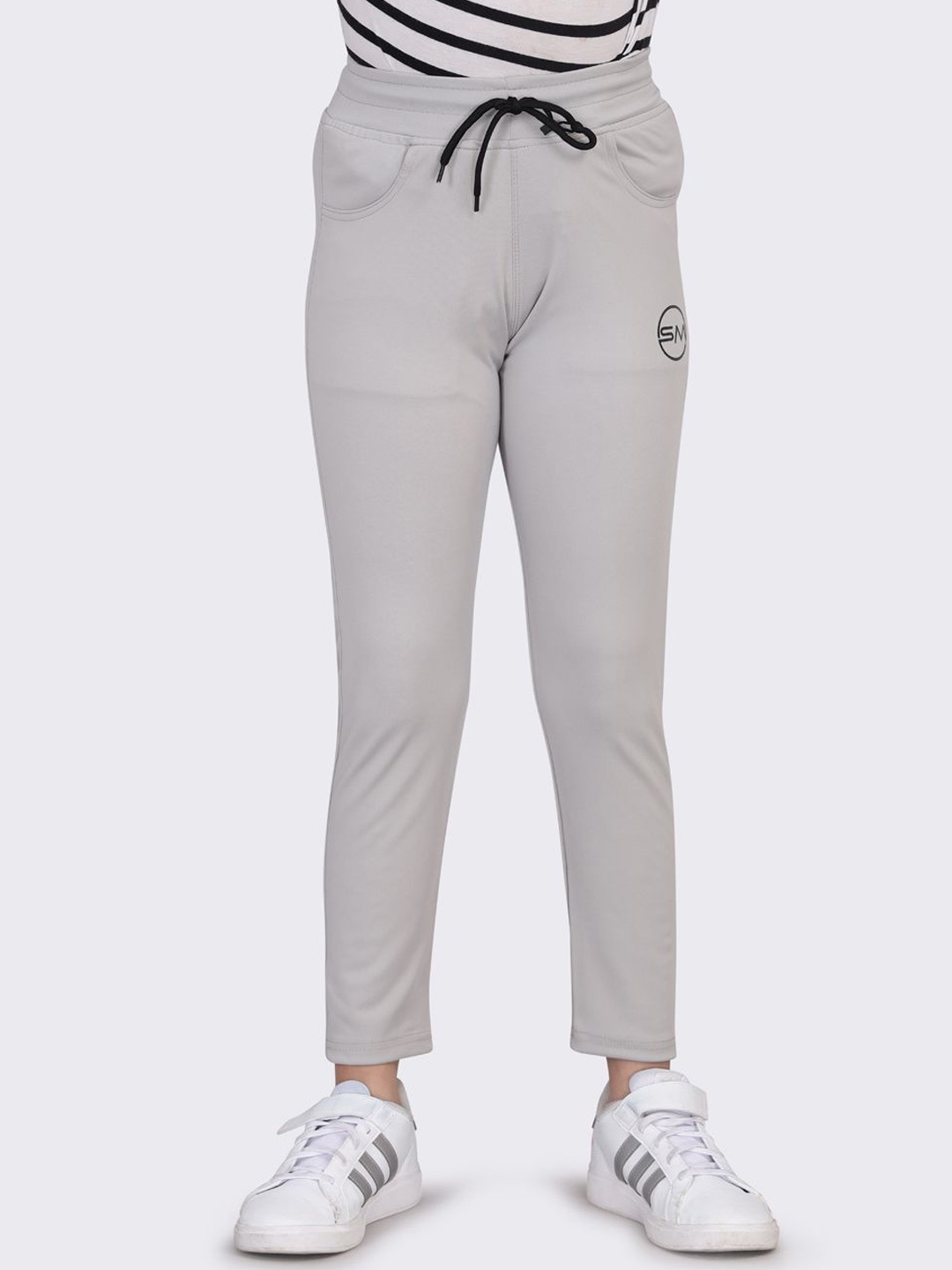 

SMSHOPMORE Girls Regular Fit Cotton Track Pants, Grey