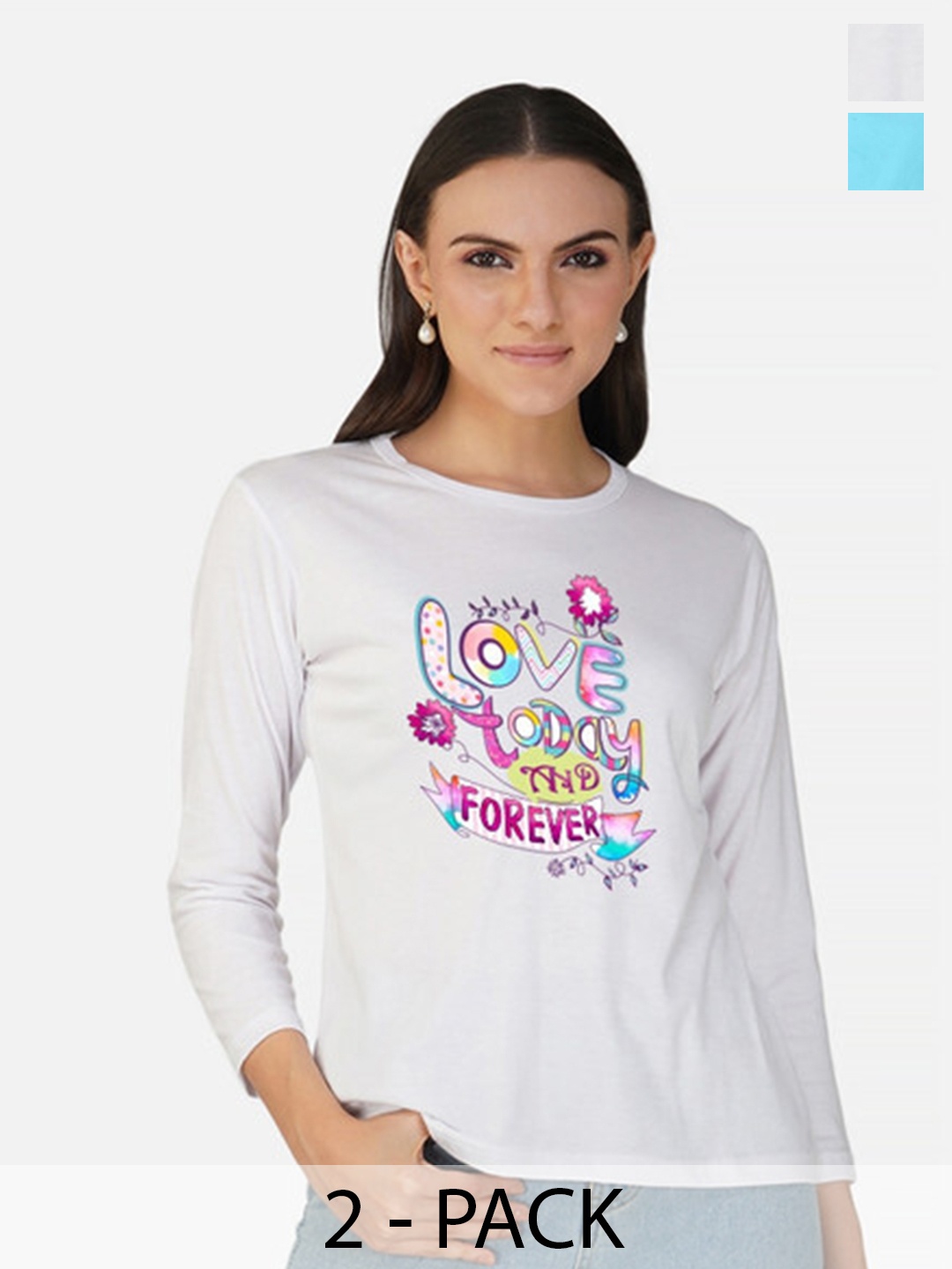 

Metronaut Women 2 Printed Bio Finish T-shirt, White