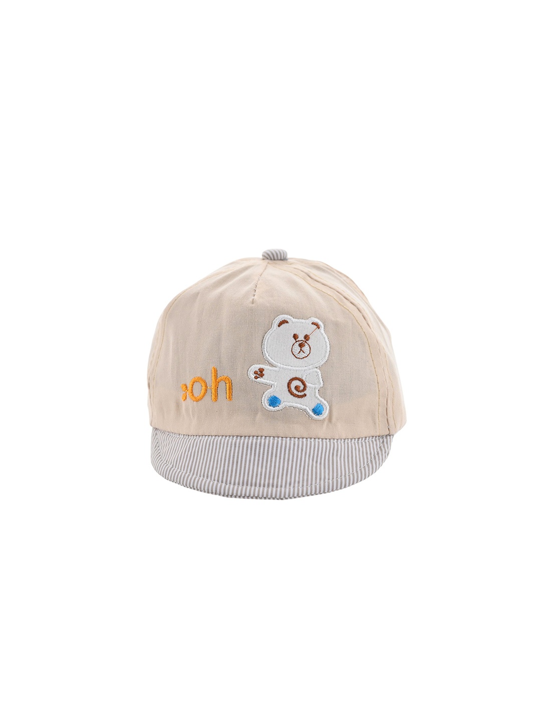 

SHOP FRENZY Pack Of 2 Kids Embroidered Cotton Baseball Cap, Beige