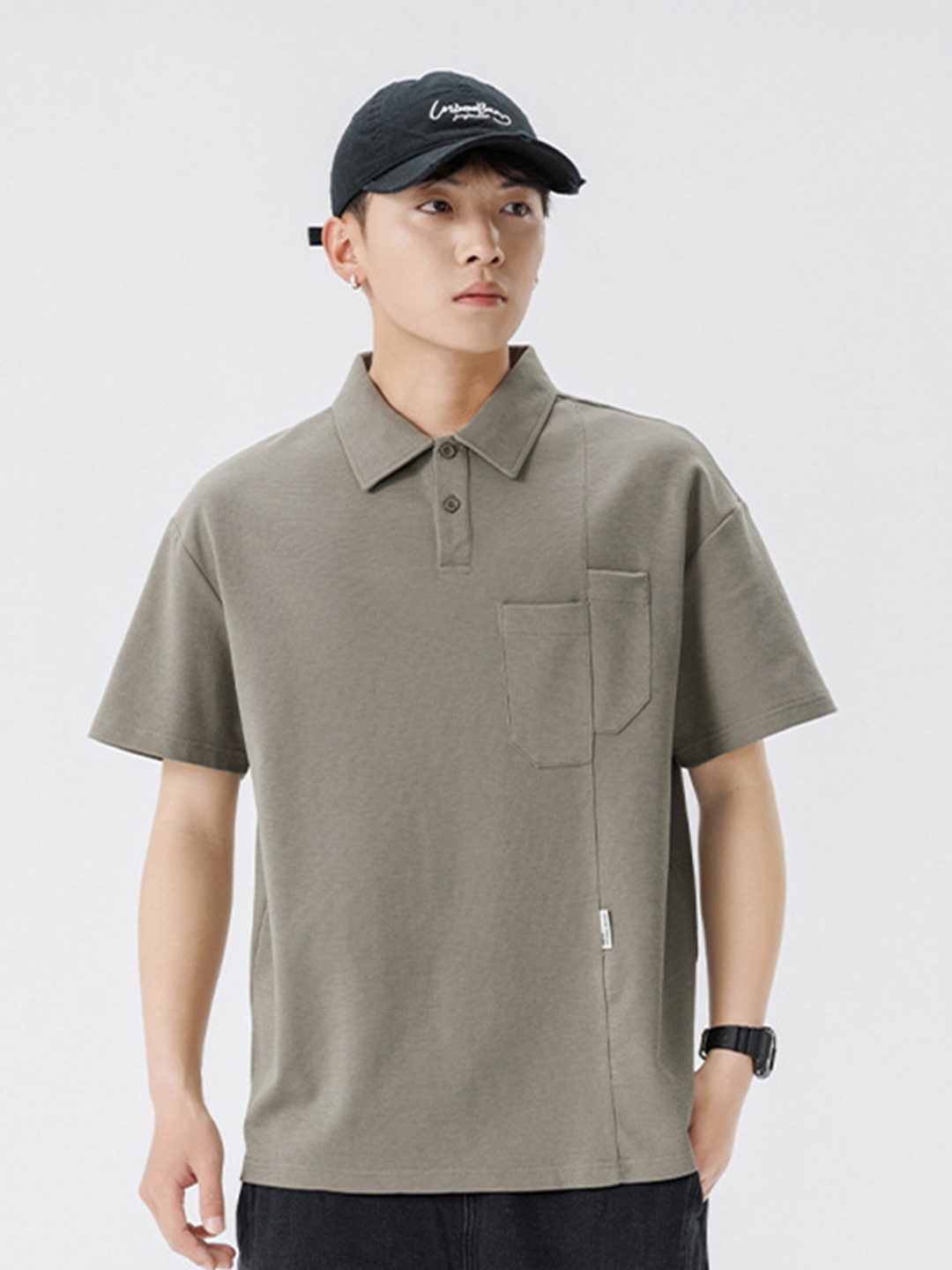 

StyleCast x Revolte Men Polo Collar T-shirt, Green