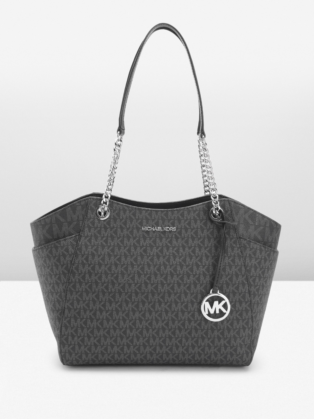 

Michael Kors Brand Logo Print Structured Shoulder Bag, Black