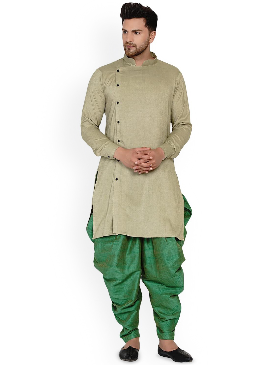 

VEERA PARIDHAAN Men Regular Kurta with Patiala, Beige