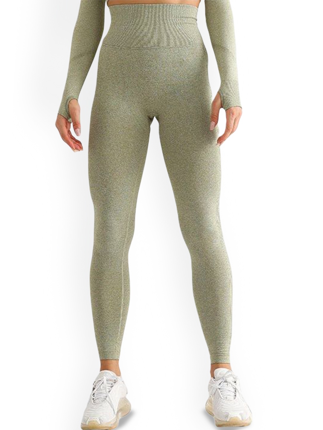 

Alexvyan Slim-Fit Breathable Anti-Skid Stretchable Gym Wear Tights, Green