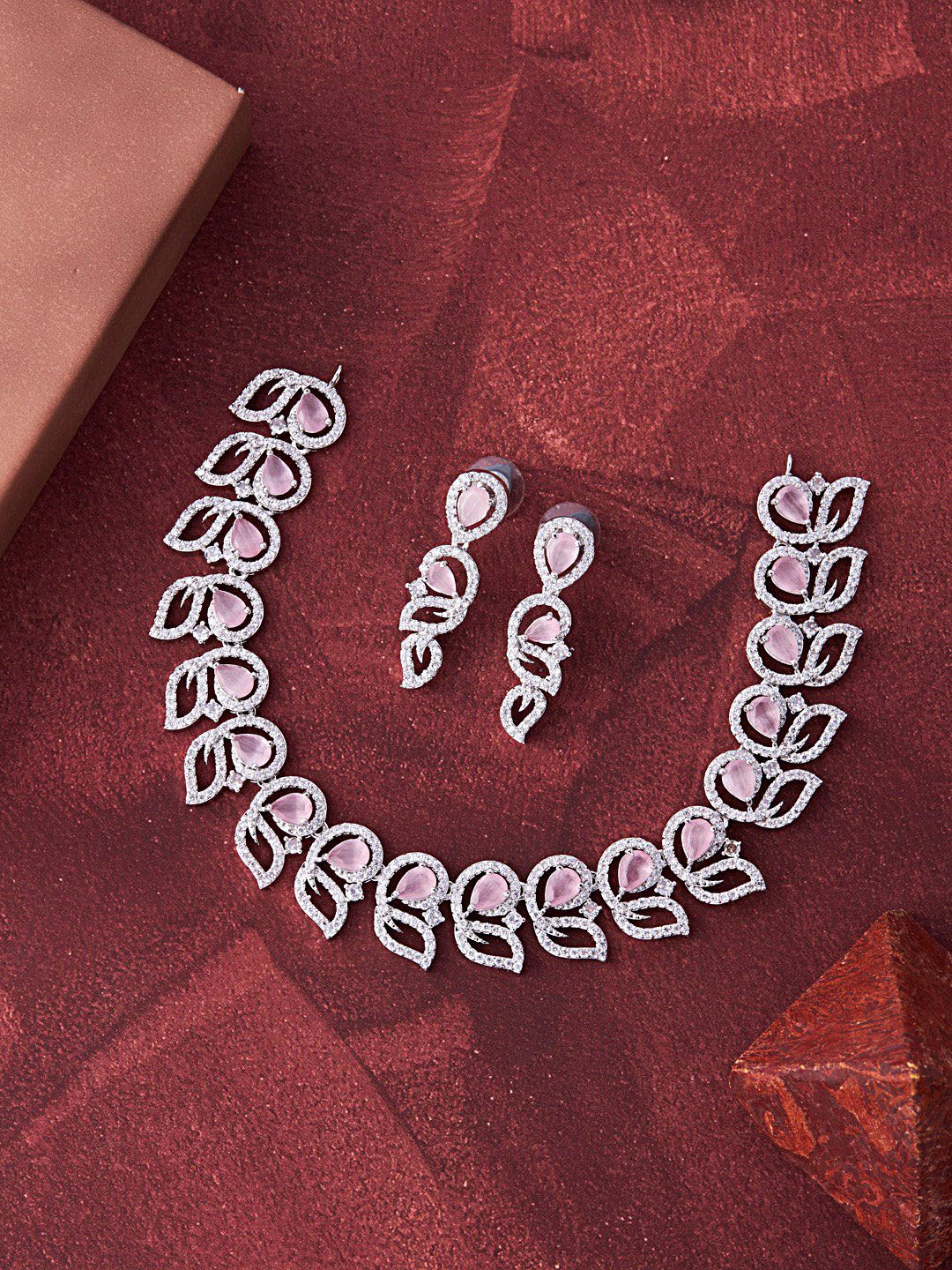 

Feelwhiz Silver-Plated American Diamond-Studded Jewellery Set