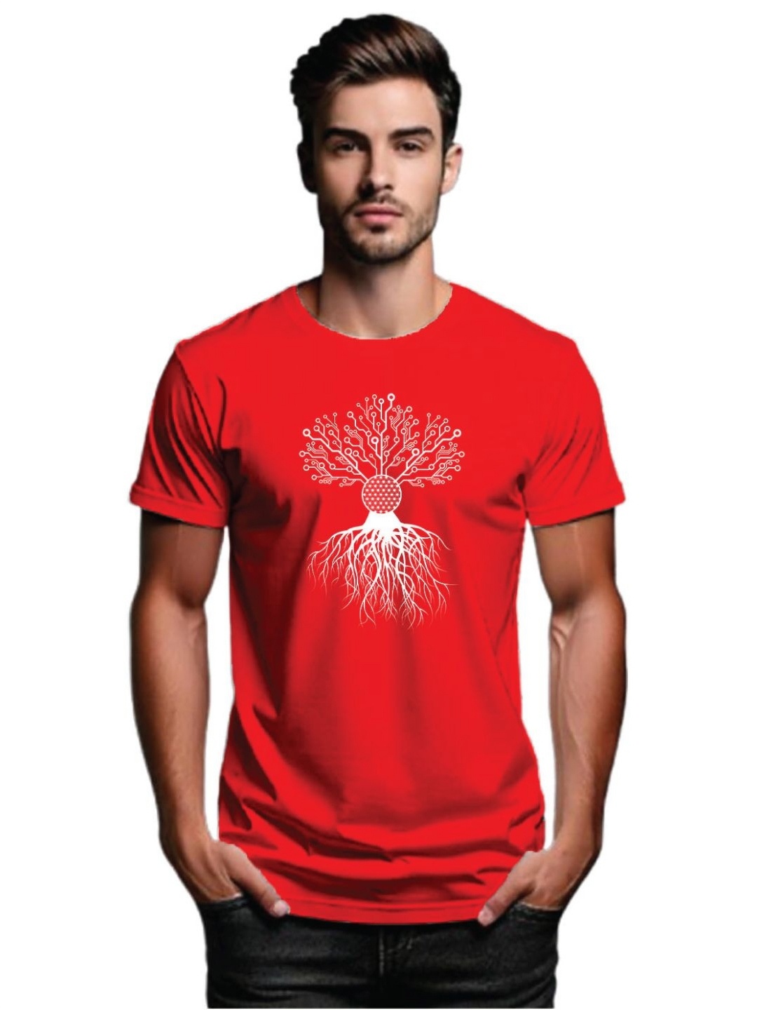 

Tantra Men Sports Printed Applique T-shirt, Red