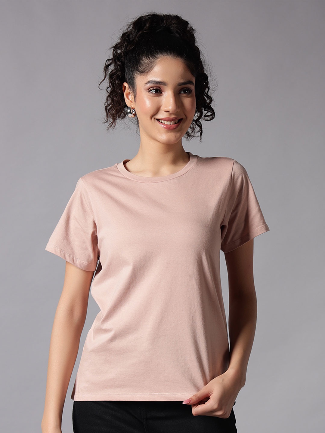 

Chemistry Women Pure Cotton Pockets T-shirt, Beige