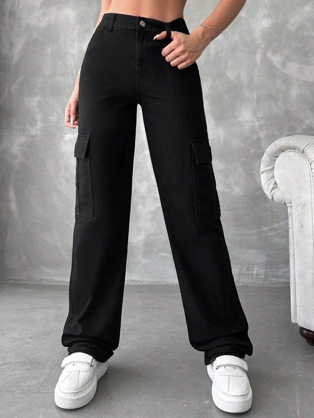 

BAESD Women Cotton Comfort Regular Fit Stretchable Jeans, Black