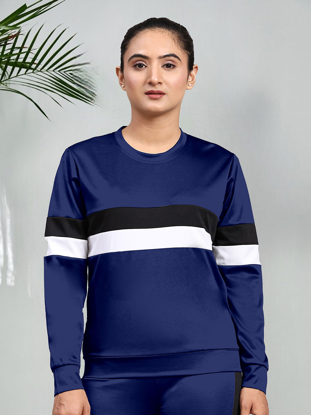 

DTR FASHION Women Striped Round Neck T-shirt, Blue
