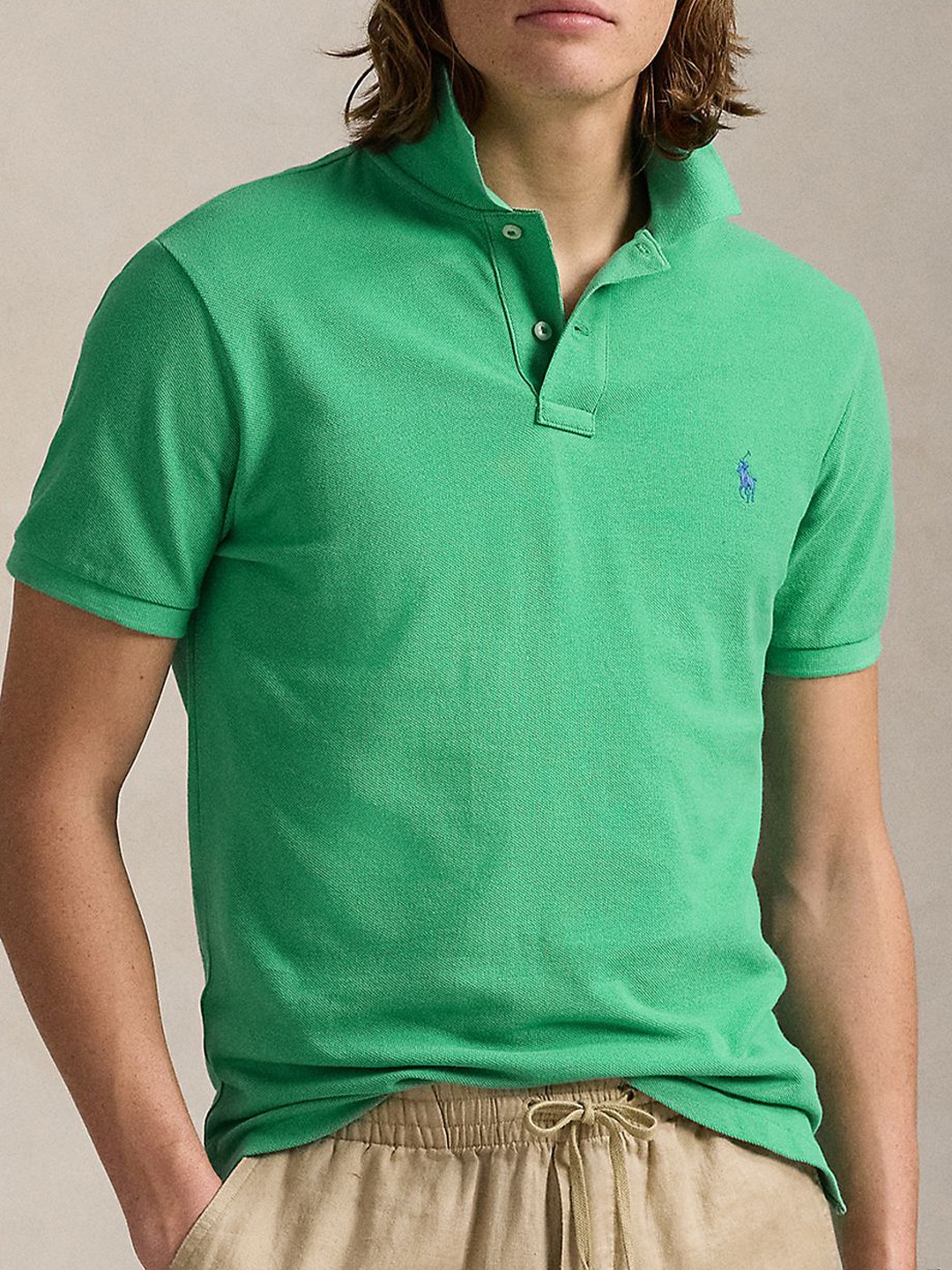 

Polo Ralph Lauren Custom Slim Fit Mesh Polo Shirt, Green