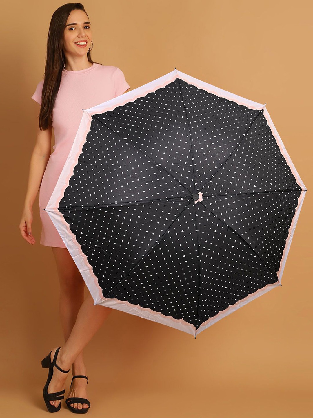 

LOOM LEGACY Manual 3 Fold Geometric Umbrellas, Black