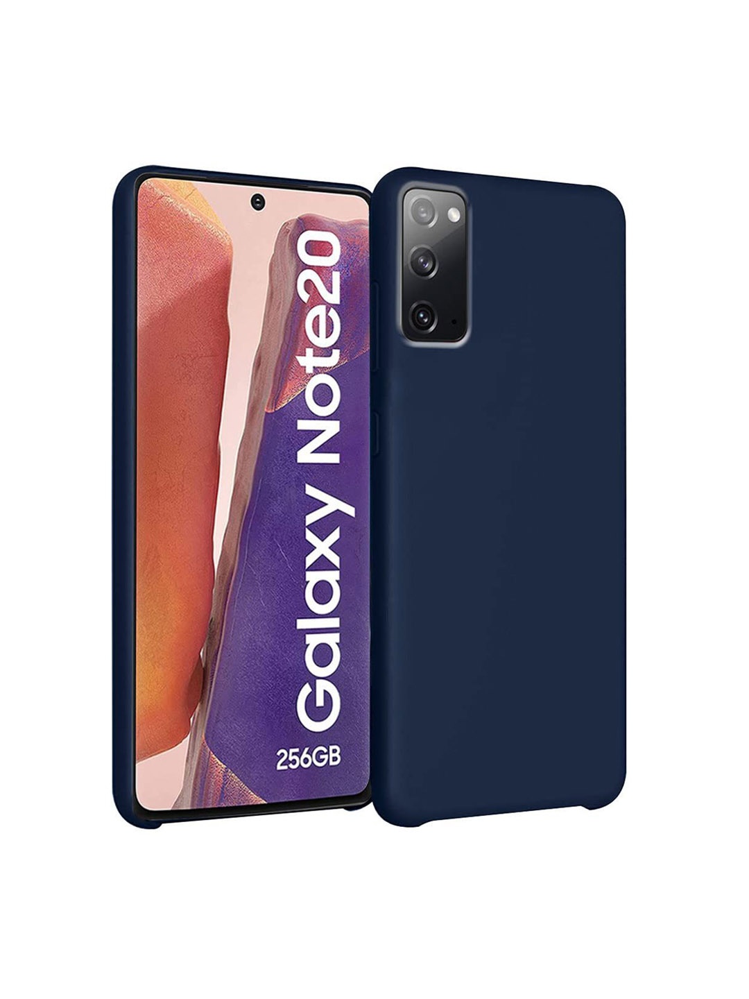 

LIRAMARK Liquid Silicone Soft Back Cover Case for Samsung Galaxy Note 20, Navy blue