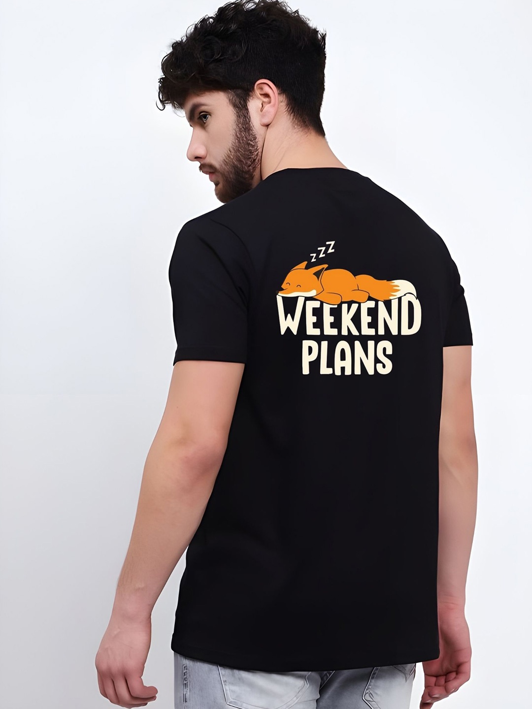 

THE BEETEL HOUSE Men Drop-Shoulder Sleeves T-shirt, Black