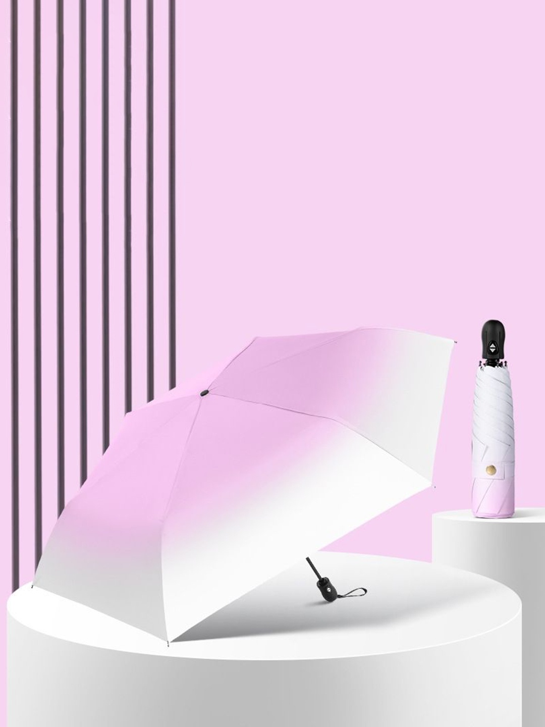 

Sasimo Semi-Automatic 3 Fold Quirky Umbrellas, Pink