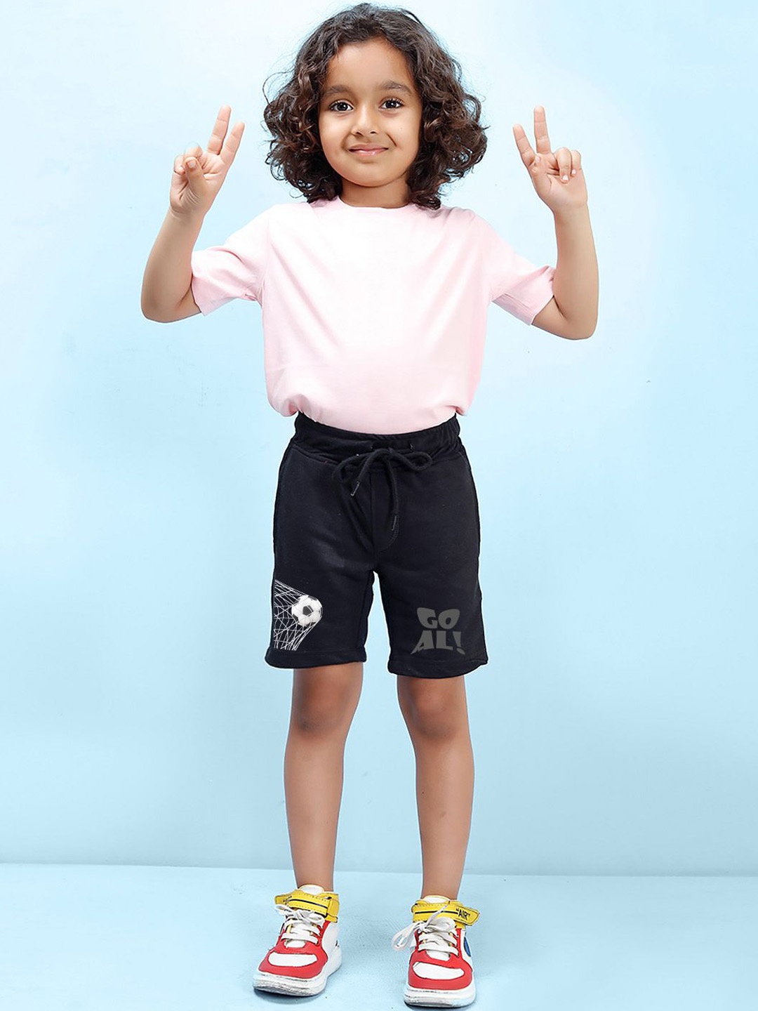 

NUSYL Boys Printed Regular Fit Mid-Rise Cotton Shorts, Black