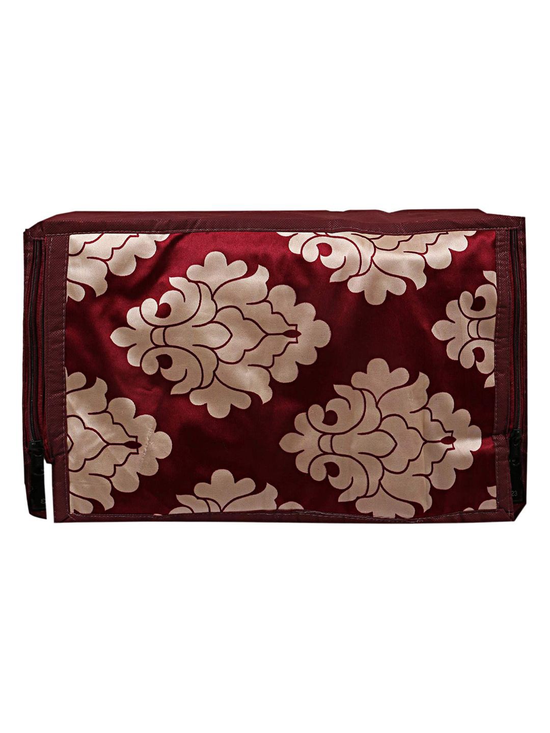 

Kuber Industries Maroon Floral Printed Dustproof Oil Resistant Microwave Oven Cover - 25 L
