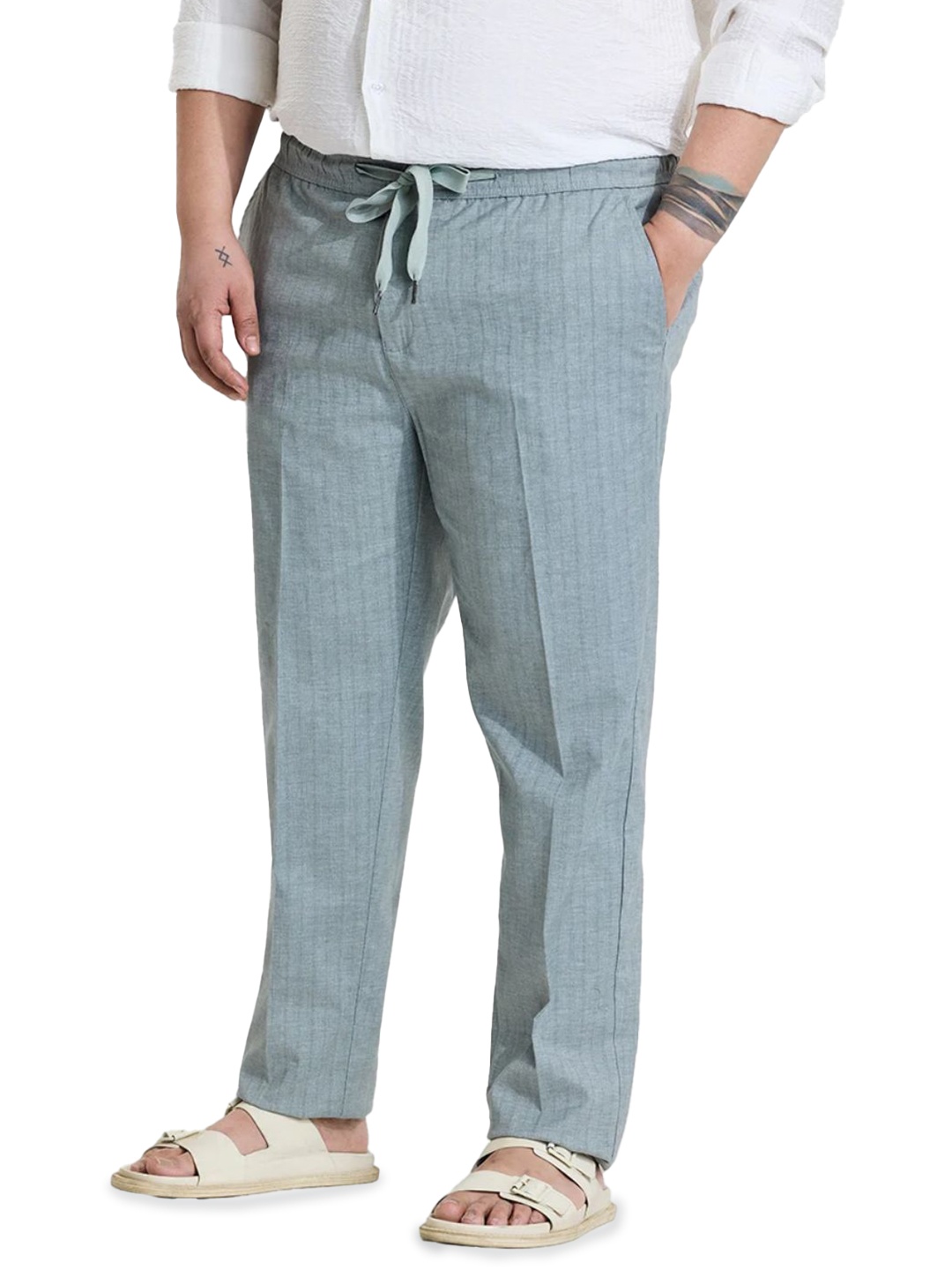 

Snitch Men Relaxed Loose Fit Trousers, Grey