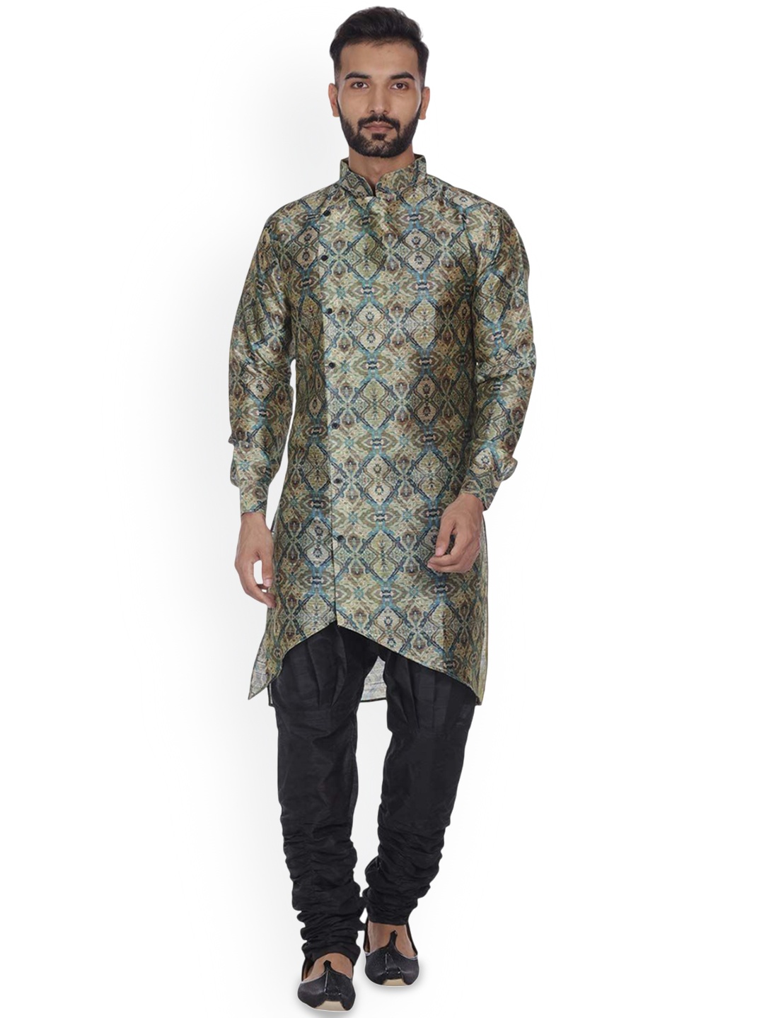 

VEERA PARIDHAAN Men Printed Regular Kurta with Pyjamas, Green