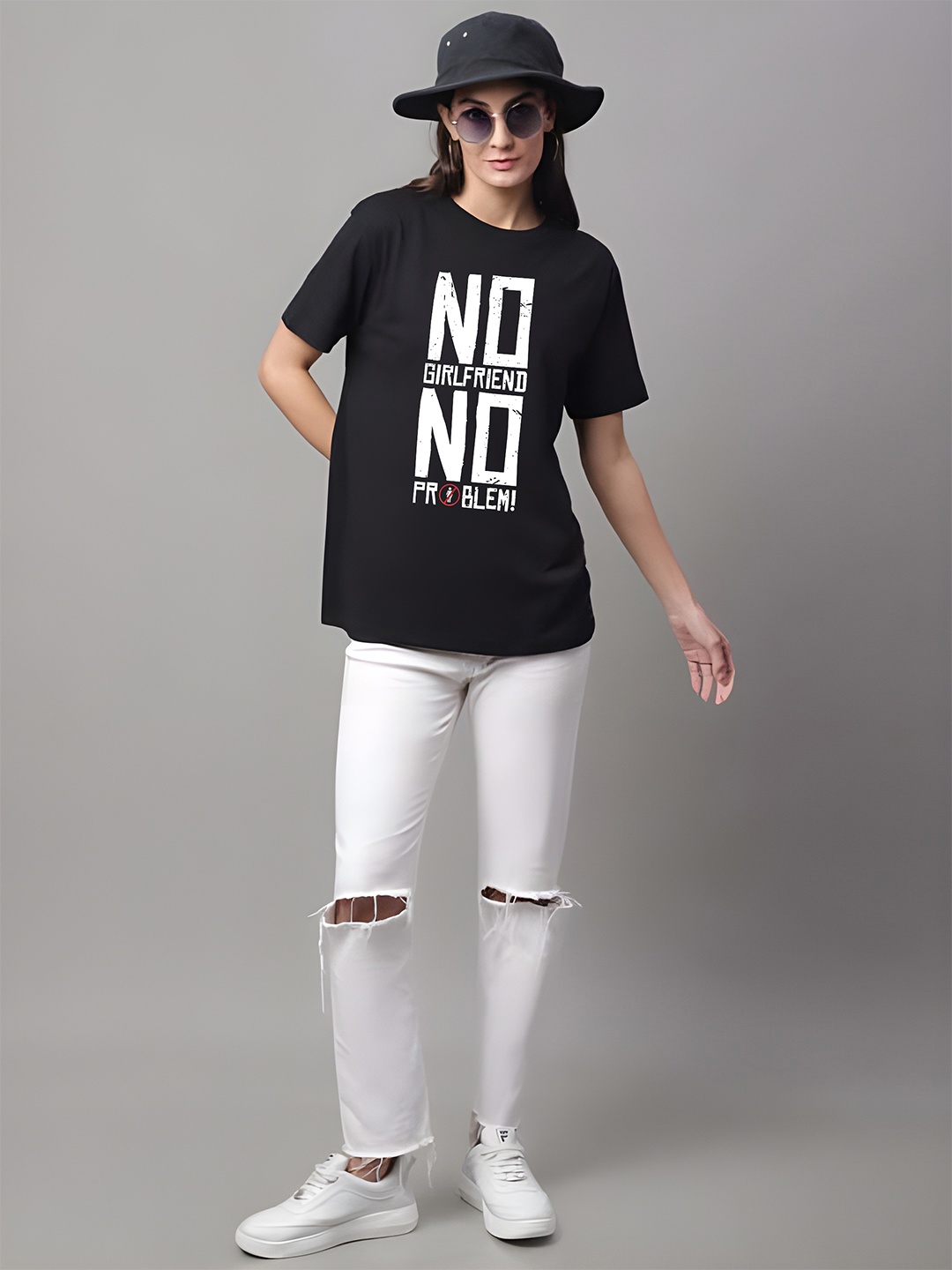 

KAIDO Women Pure Cotton T-shirt, Black