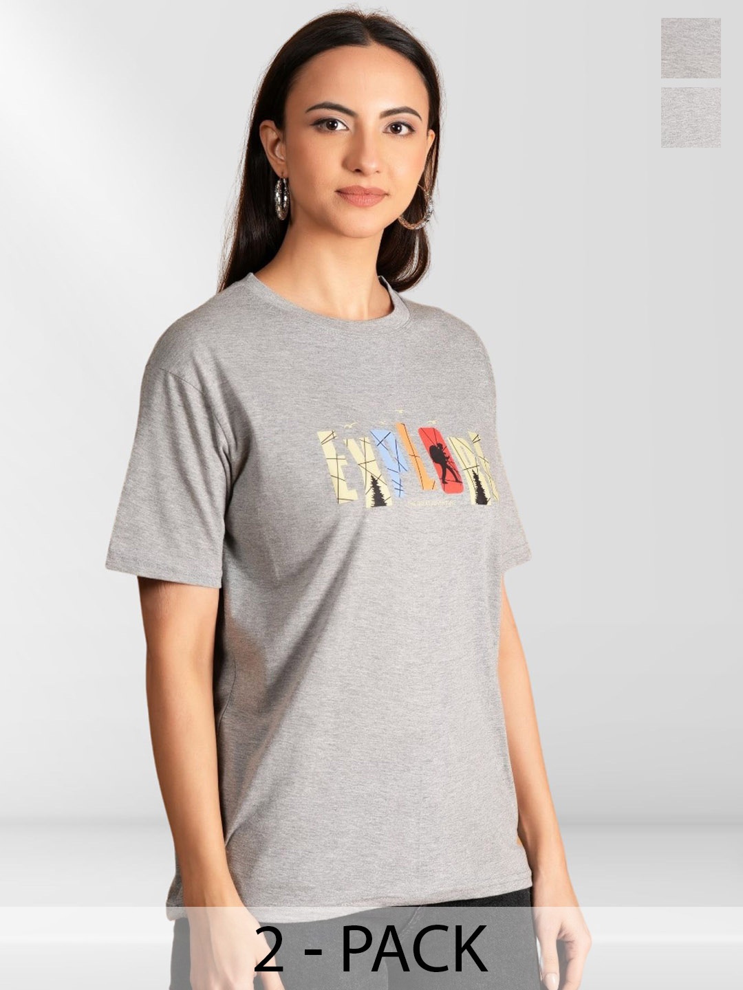 

BAESD Women Typography 2 Printed Applique T-shirt, Multi