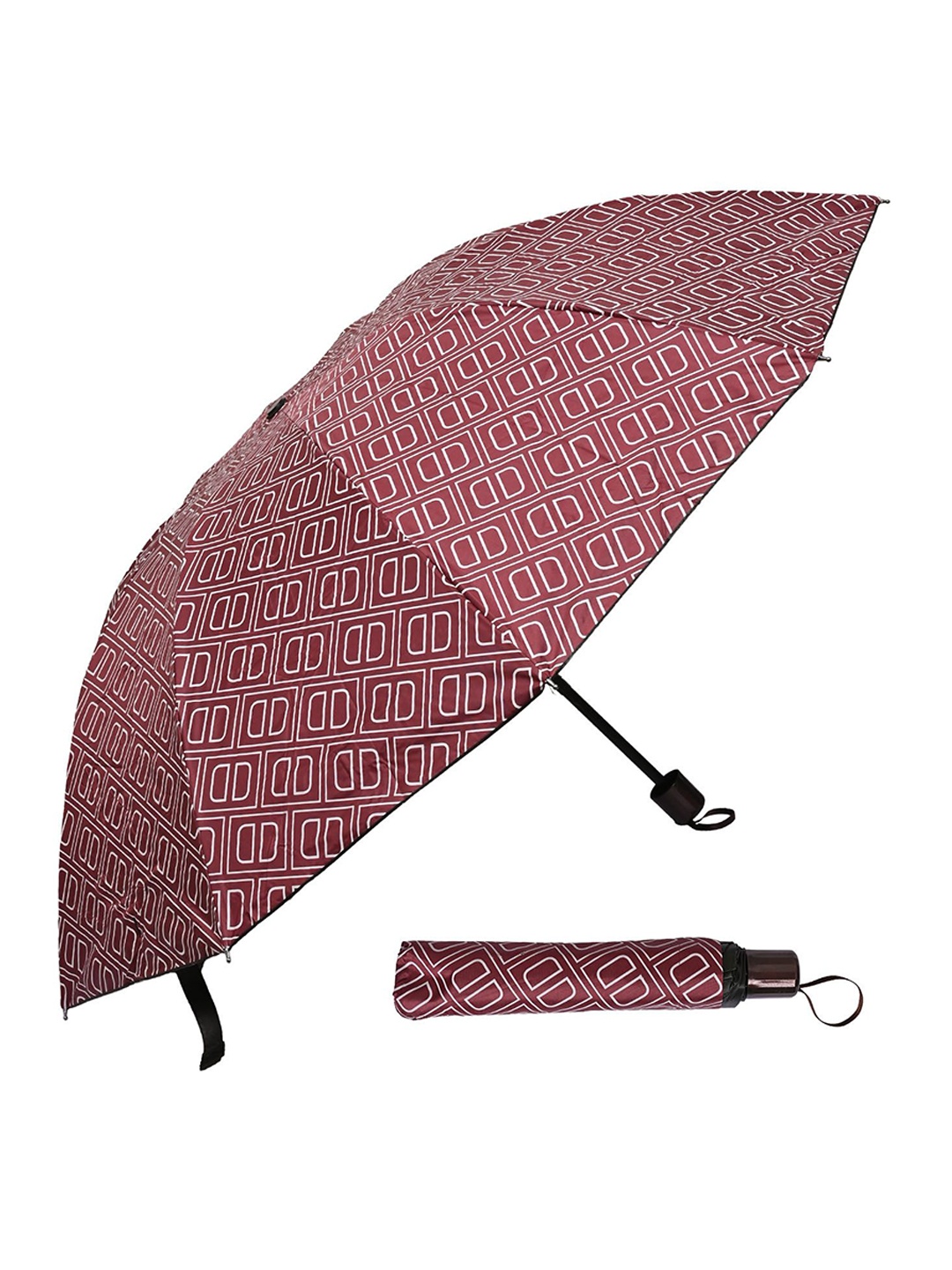 

LOOM LEGACY Manual 3 Fold Geometric Umbrellas, Maroon