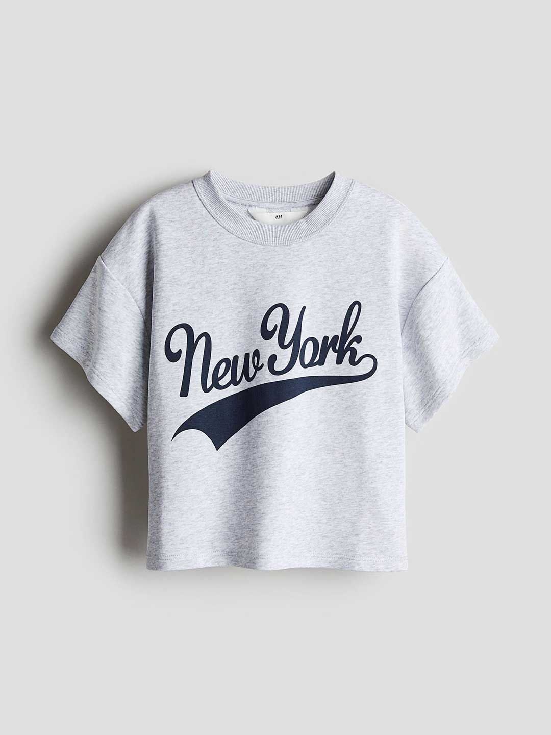 

Print-Motif Short Top, Grey