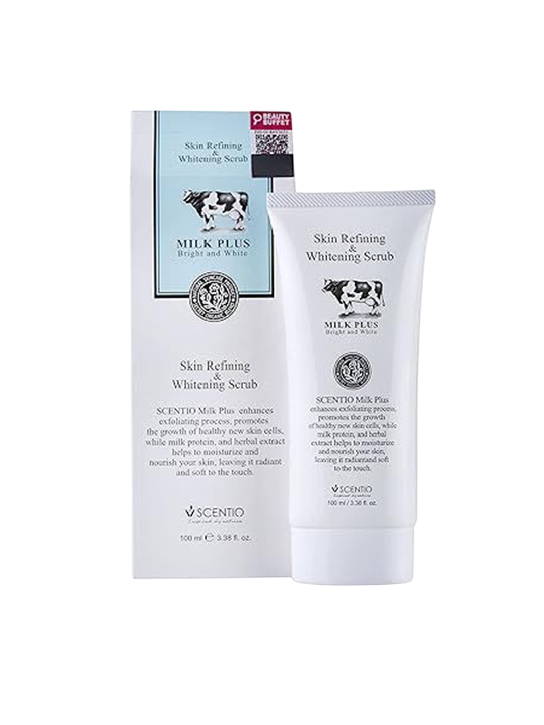 

Scentio Milk Plus Organic Skin Refining & Whitening Scrub- 100 ml, White