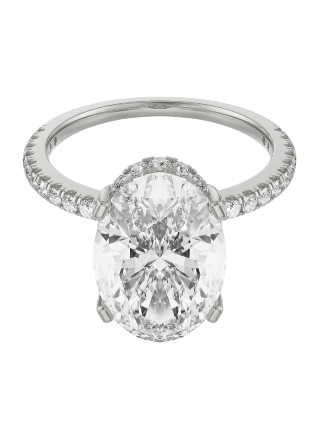 

Emori Hidden Halo 14 Kt White Gold Oval Solitaire Ring
