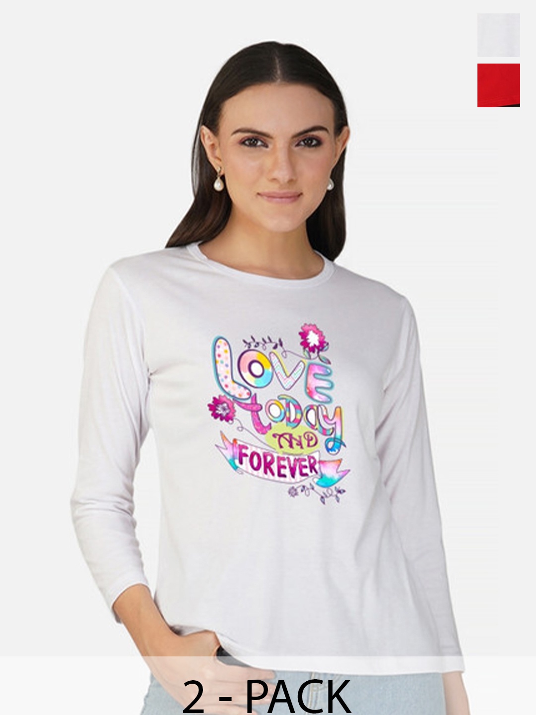 

Metronaut Women 2 Printed Bio Finish T-shirt, White