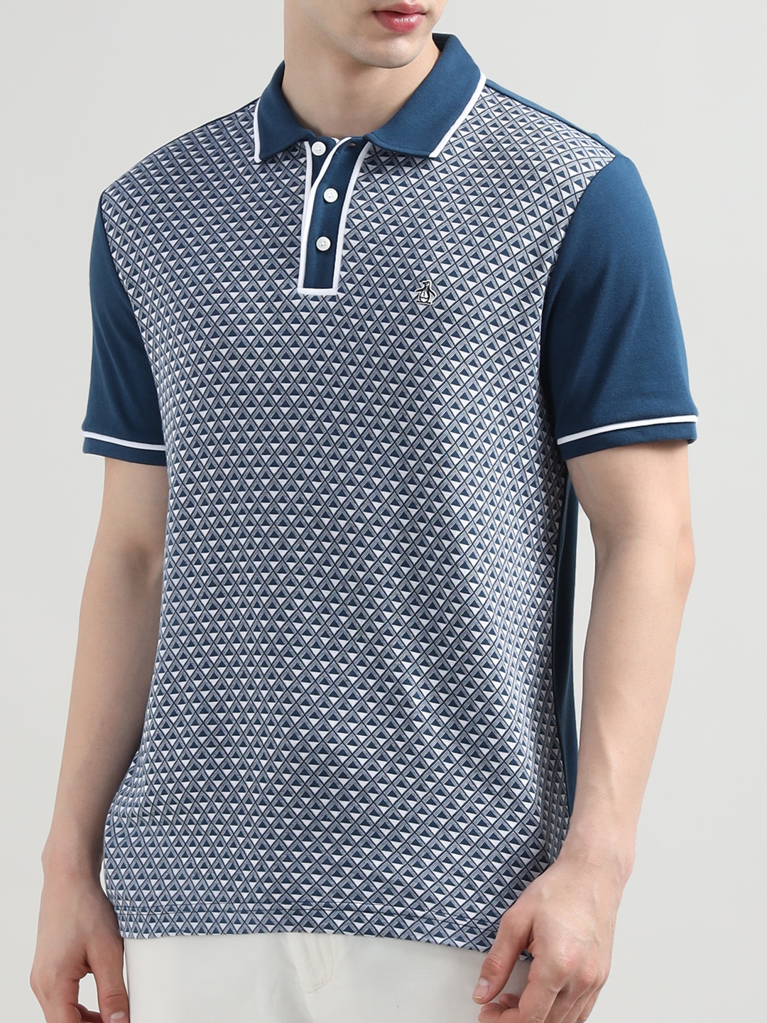

Original Penguin Men Checked Polo Collar Pockets T-shirt, Na