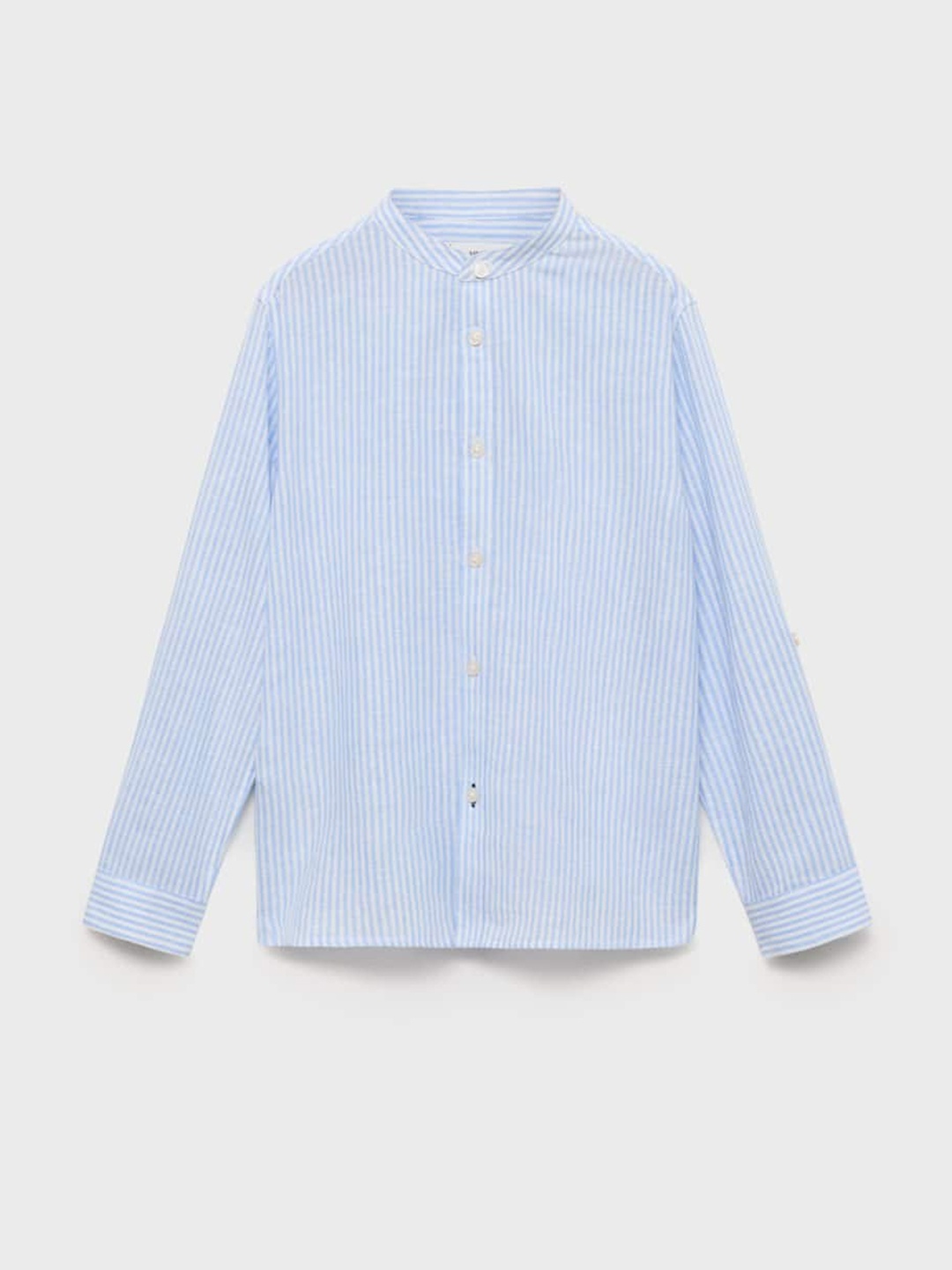 

Mango Kids Boys Cotton-Linen Striped Casual Shirt, Blue