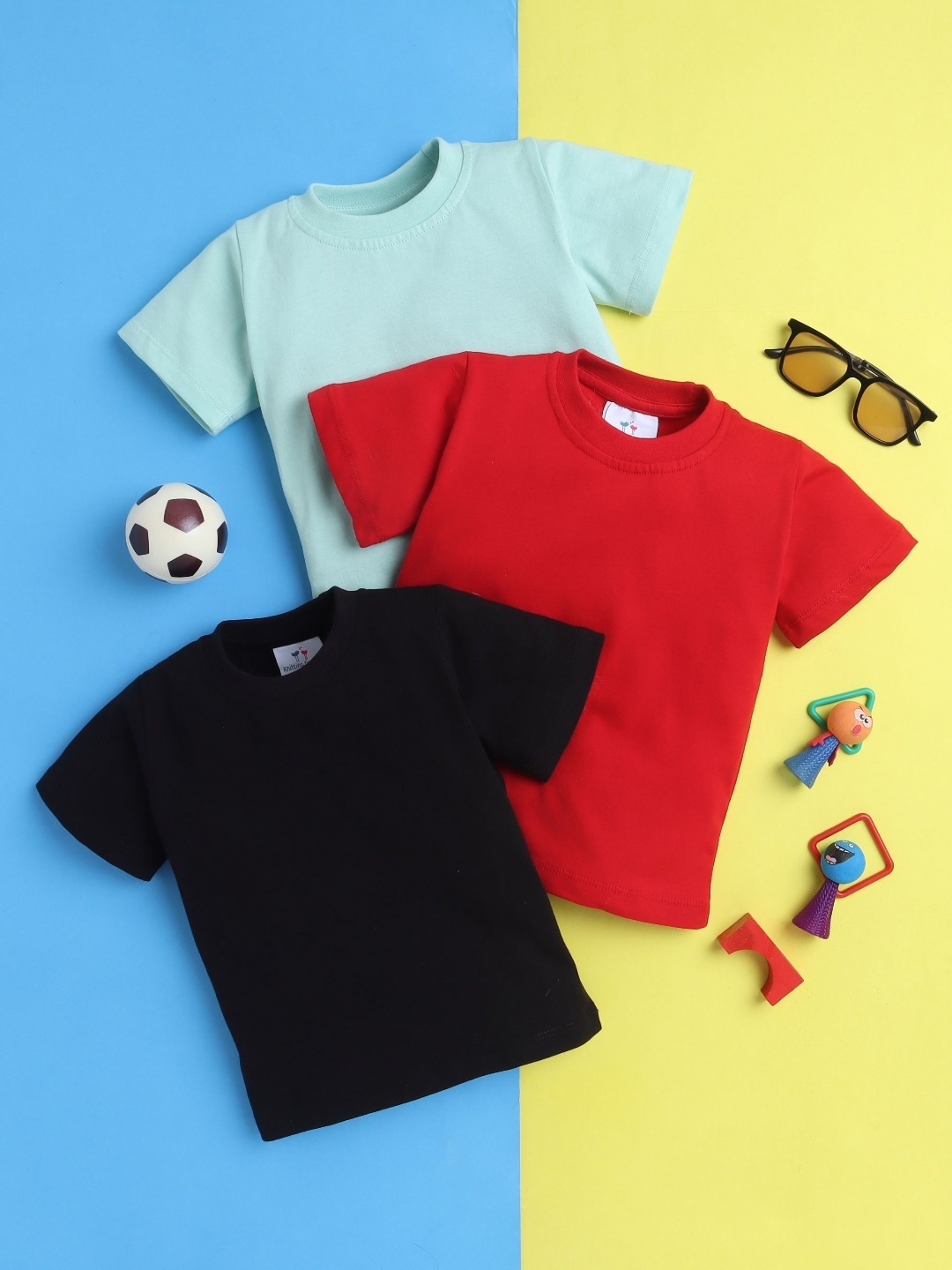 

Knitting Doodles Boys 3 Pure Cotton Applique T-shirt, Multi