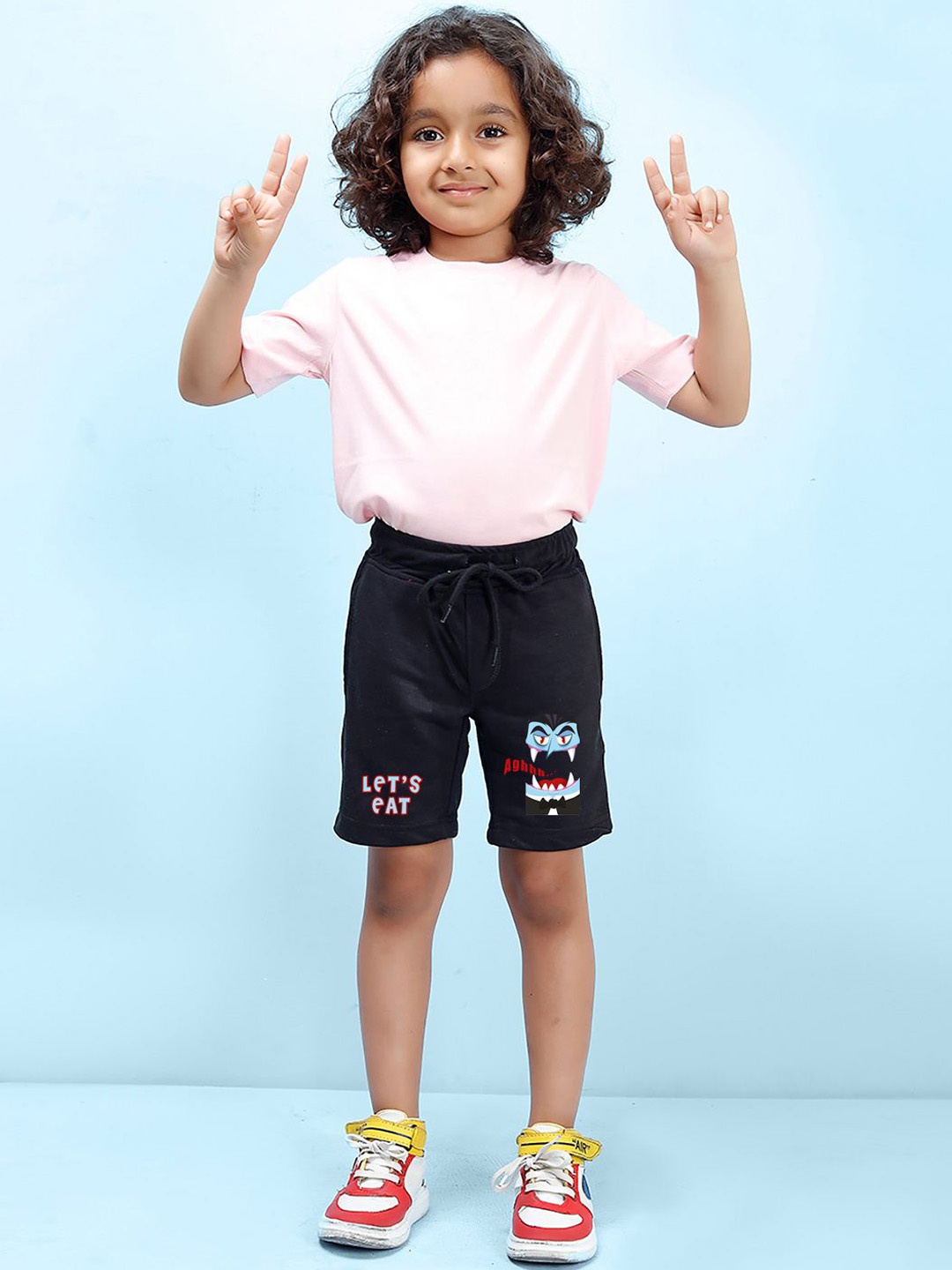 

NUSYL Boys Printed Mid-Rise Regular Fit Shorts, Black