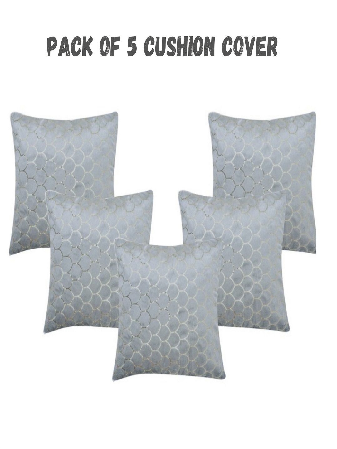 

Myntra Elegant Homes Grey Set of 5 Velvet Square Cushion Covers