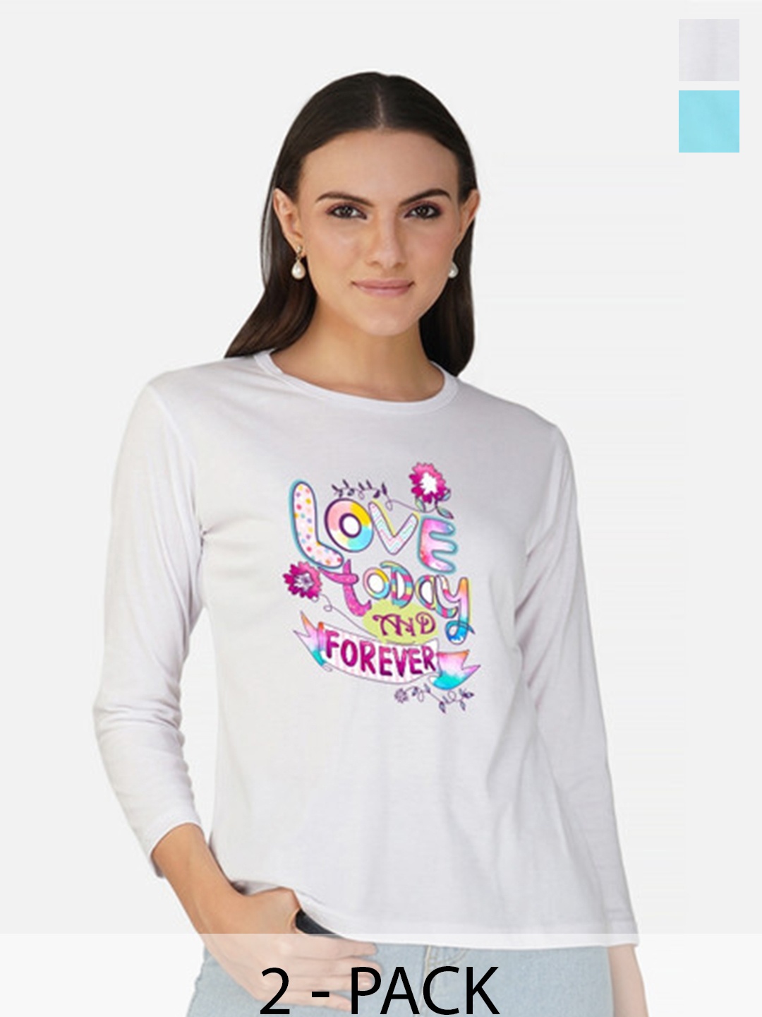 

Metronaut Women 2 Printed Bio Finish T-shirt, White