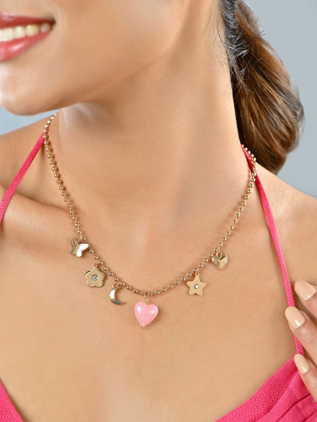 

ToniQ Enamelled Necklace, Gold