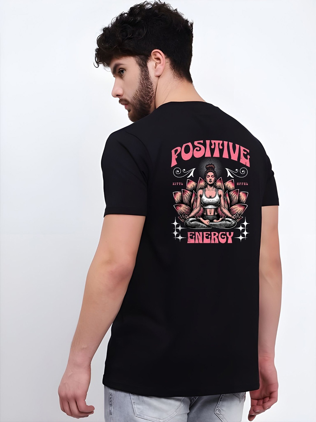 

THE BEETEL HOUSE Men Drop-Shoulder Sleeves T-shirt, Black
