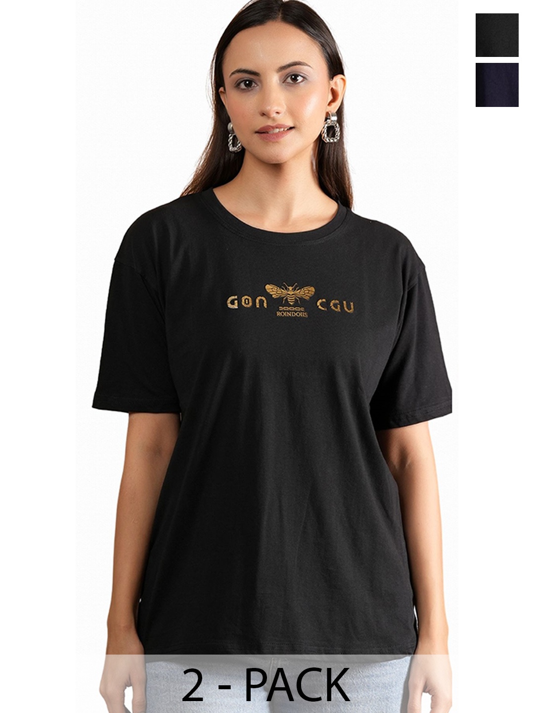 

NEYSA Women Typography 2 Printed T-shirt, Multi