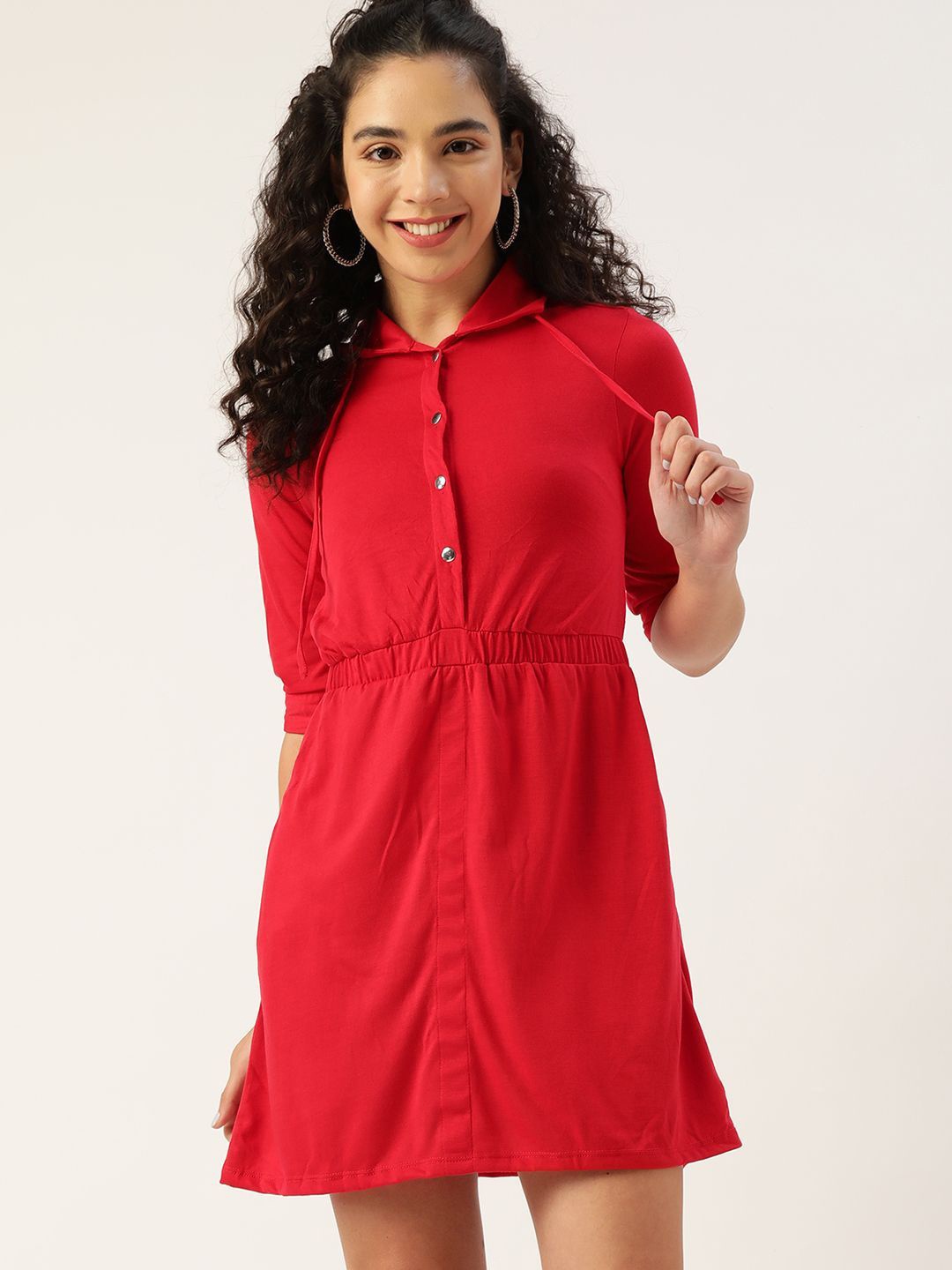 

DressBerry Women Shirt Mini Dress, Red