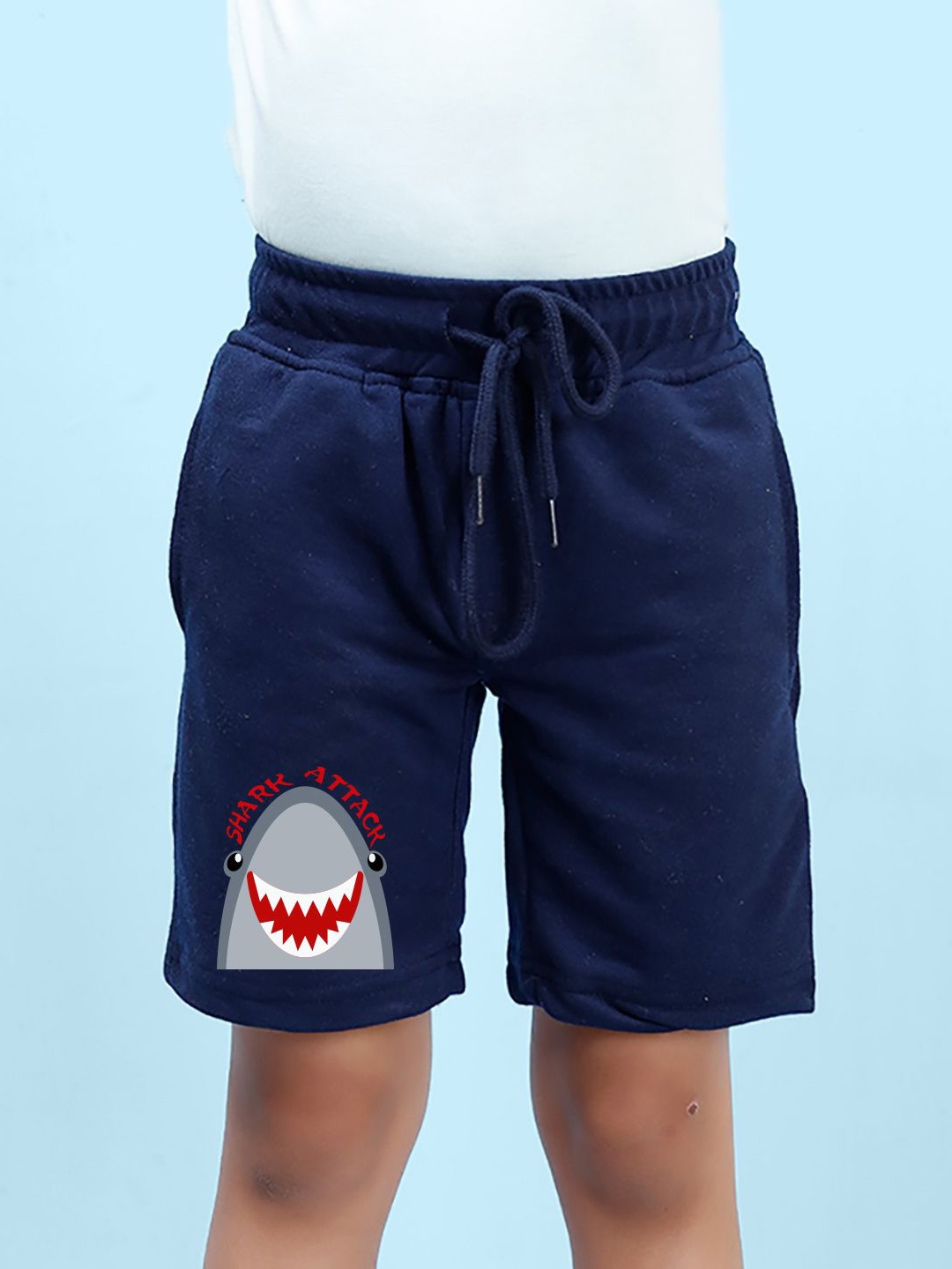 

NUSYL Boys Nautical Shark Printed Shorts, Navy blue