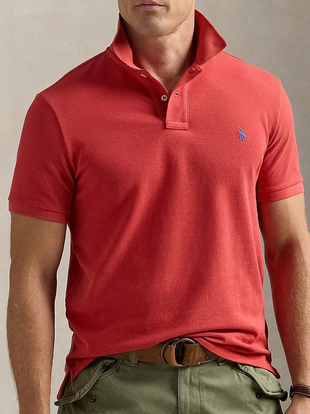 

Polo Ralph Lauren Men Cotton Slim Fit Polo T-Shirt, Red