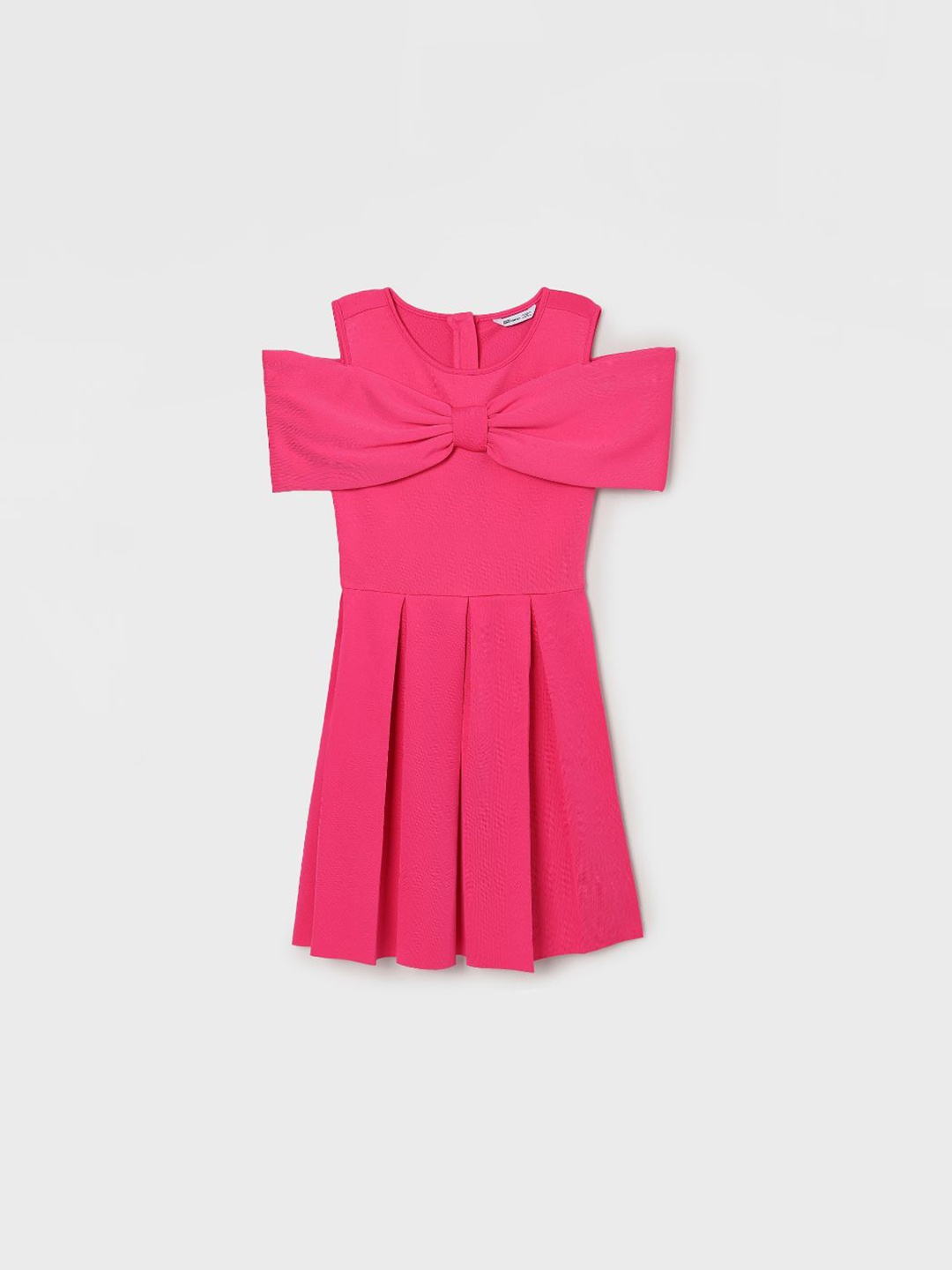 

Fame Forever by Lifestyle Girl Cold-Shoulder Round Neck Knee Length Fit & Flare Dress, Pink
