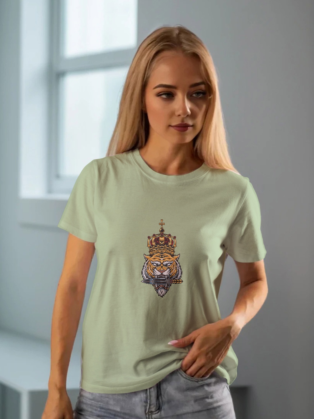 

Moda Rapido Women Graphic Printed Round Neck T-shirt, Sea green