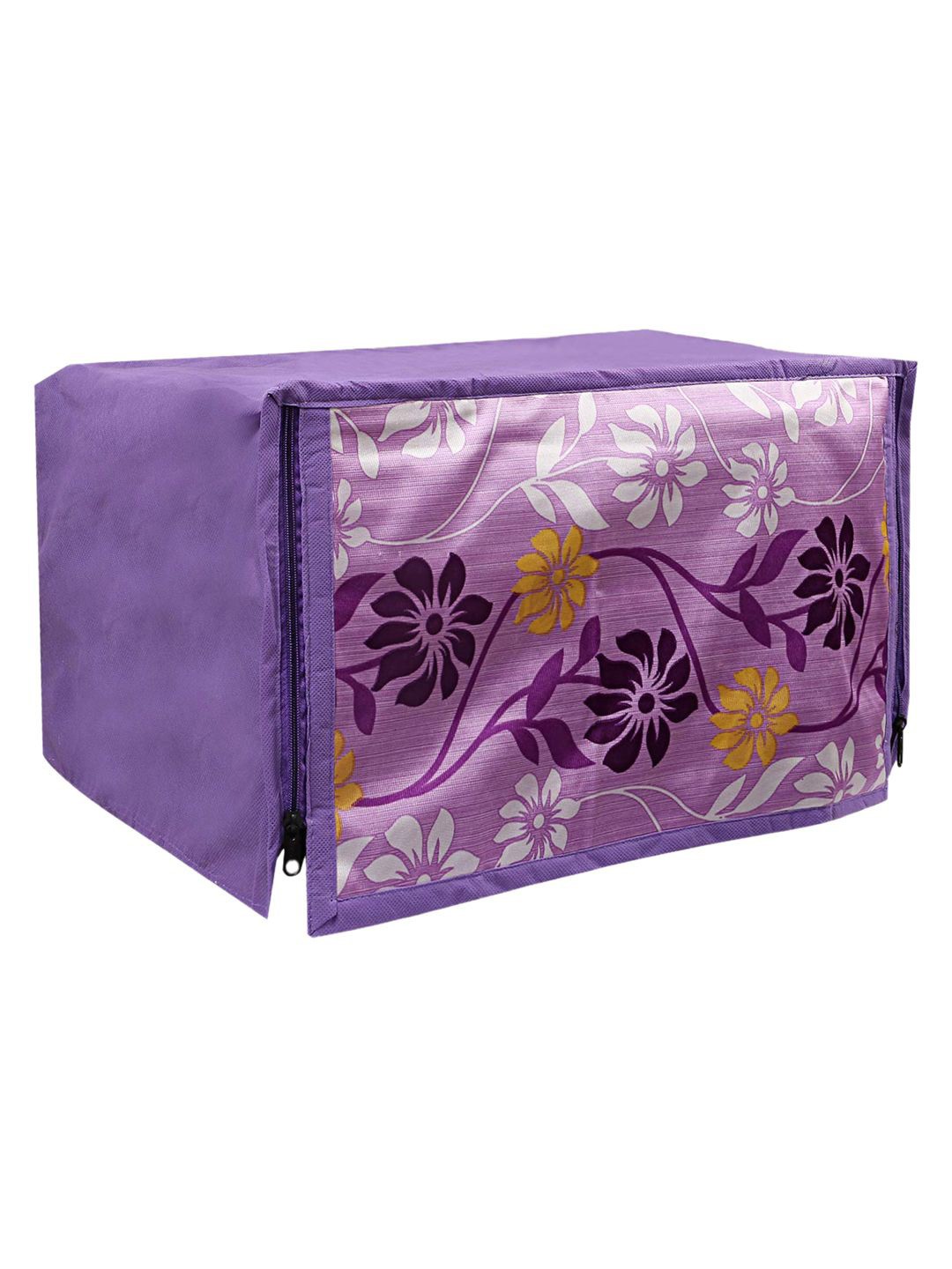 

Kuber Industries Purple Floral Printed Dustproof Oil Resistant Microwave Oven Cover - 25 L