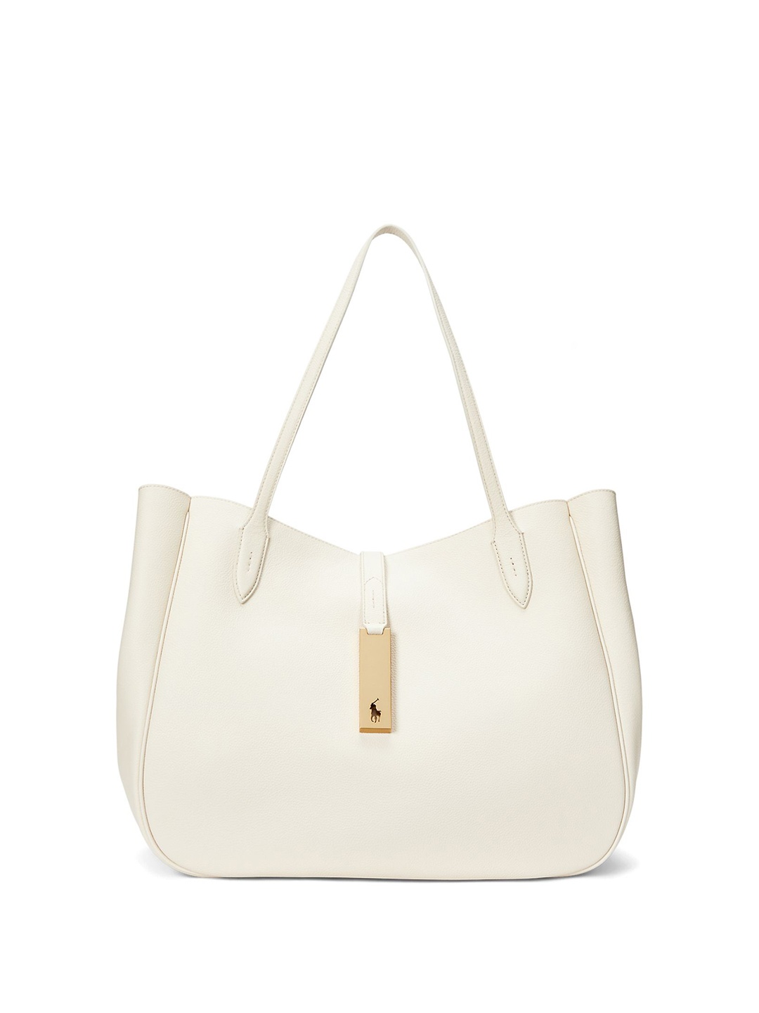 

Polo Ralph Lauren Women Polo ID Leather Large Tote, White