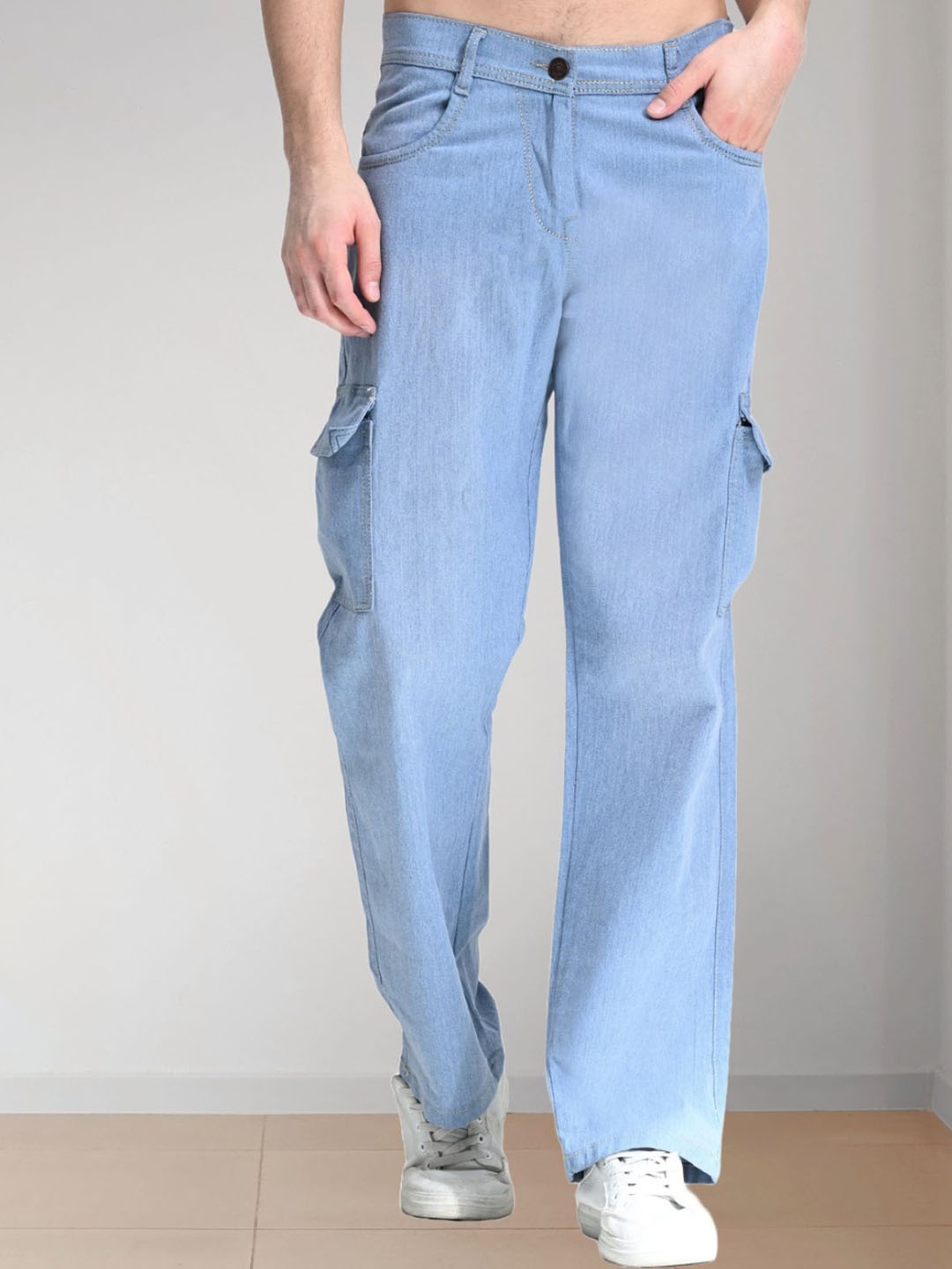 

COMFITS Men Low-Rise Classic Cargo Styles Jeans, Blue