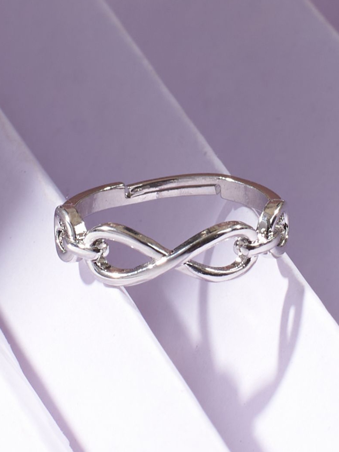 

SALTY Women & Girls Beyond Infinity Silver Adjustable Finger Ring