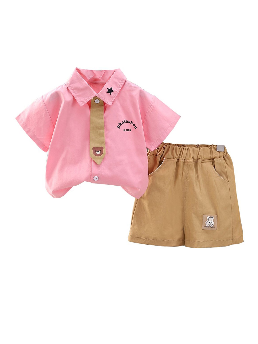 

StyleCast x Revolte Boys Printed Shirt Collar Shirt With Shorts, Pink