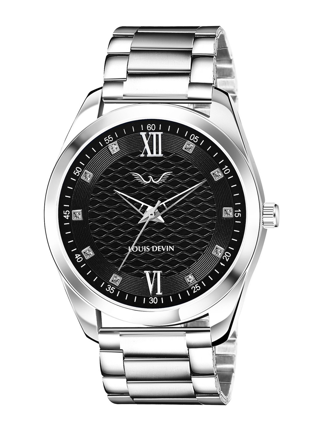 

LOUIS DEVIN Men Dial & Stainless Steel Bracelet Style Analogue Watch LD-GR062-BLK-CH, Black